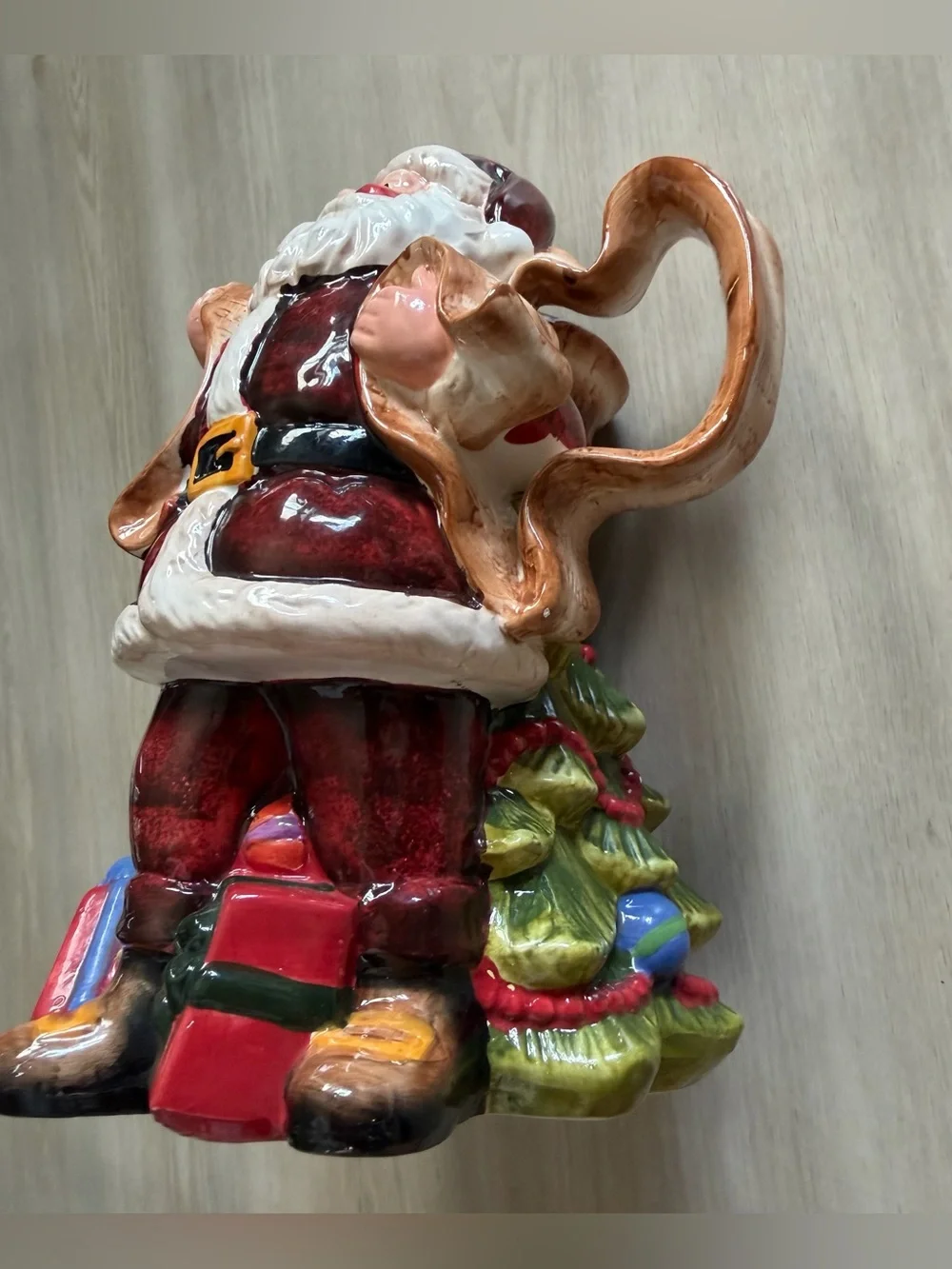 Vintage Santa Claus Pitcher Christmas Tree Handpainted Holiday Decor *See Pics